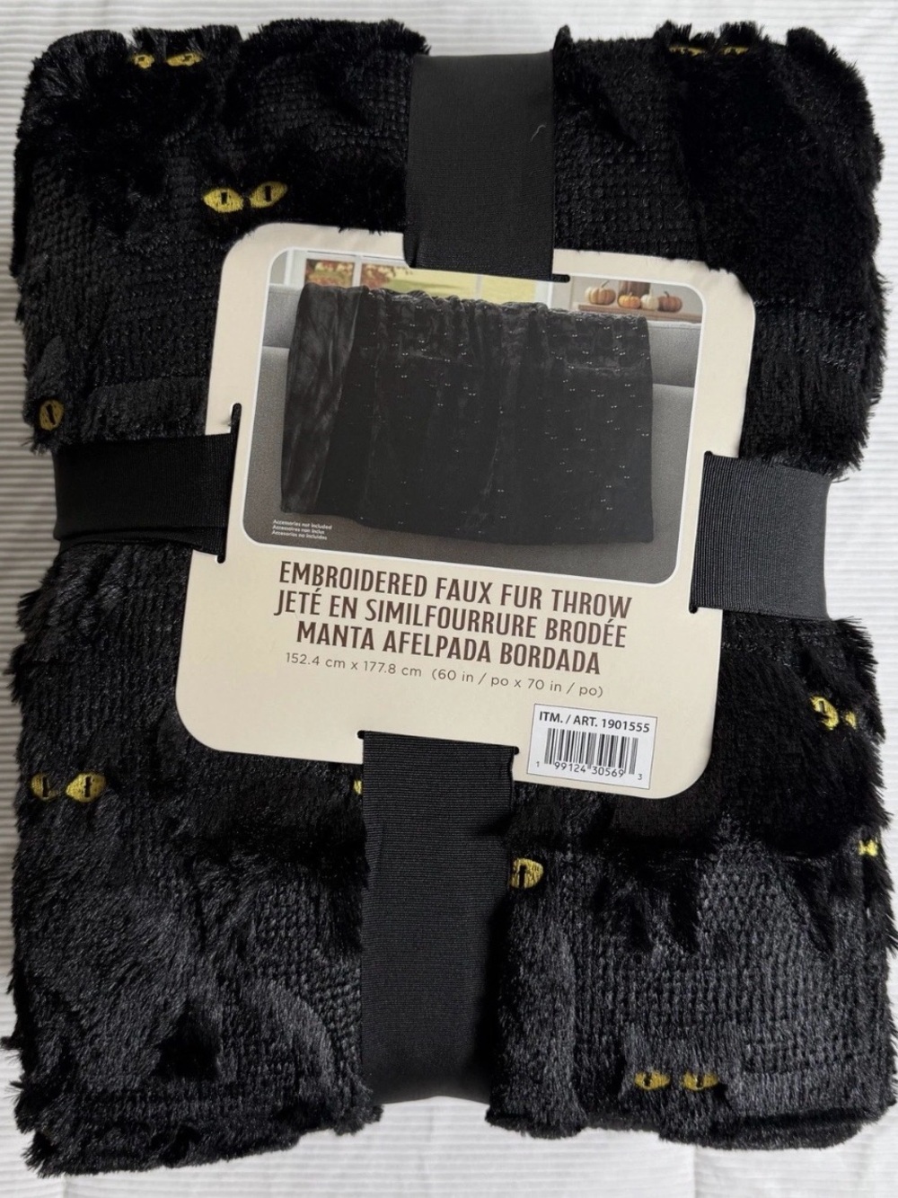 Costco Halloween Pick Black Cat Faux Fur Throw TikTok viral